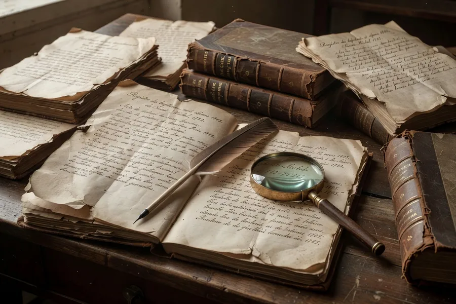 Registres paroissiaux anciens consultés pour une recherche généalogique en Périgord