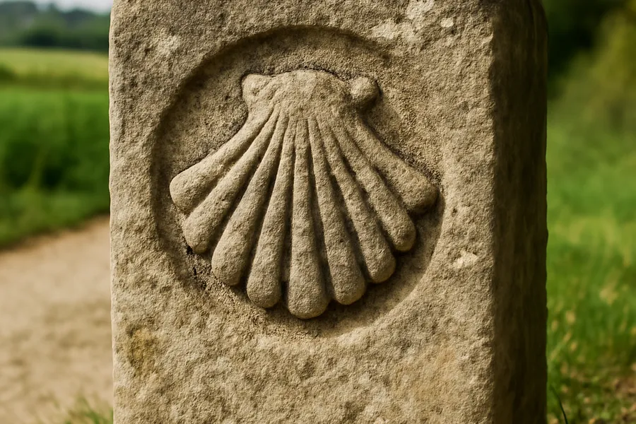 Escalier de pèlerins menant au sanctuaire de Rocamadour dans la falaise