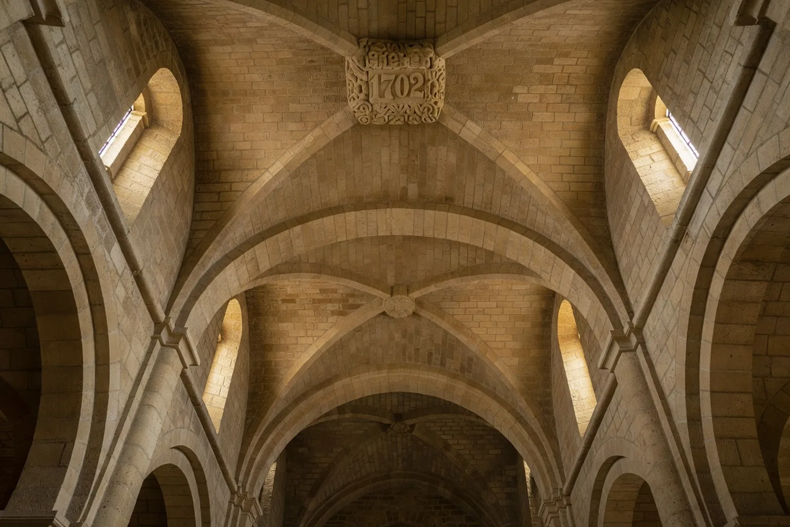 La clé de voûte datée de 1702 dans l'église de Sainte-Mondane, témoignage de l'histoire médiévale